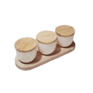 Short jar set (3-piece) with tray Short jar set (3-piece) with tray